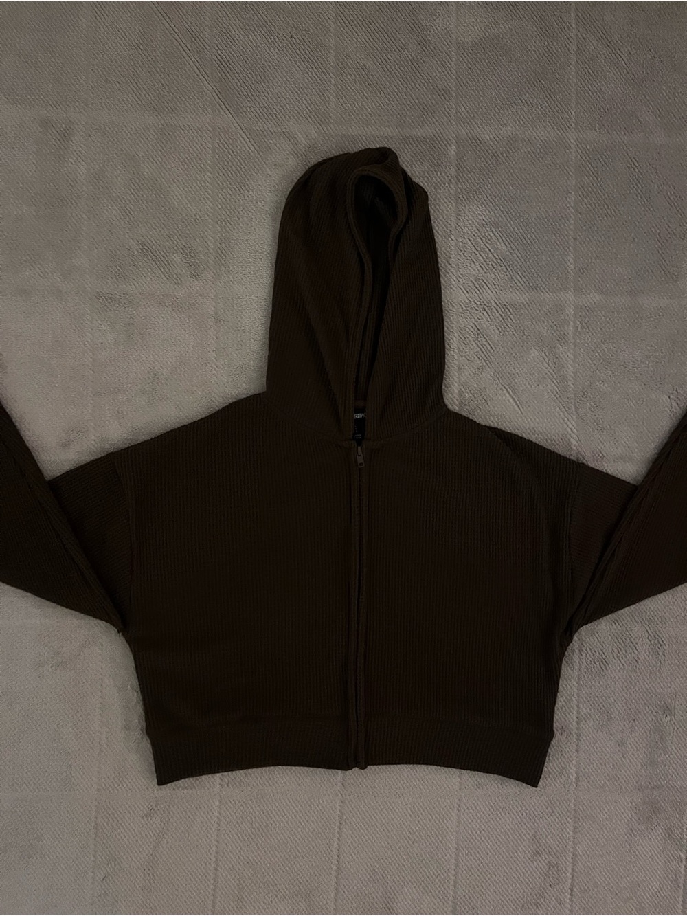 Streetwear Society Cropped Zip Hoodie - Dark Brown